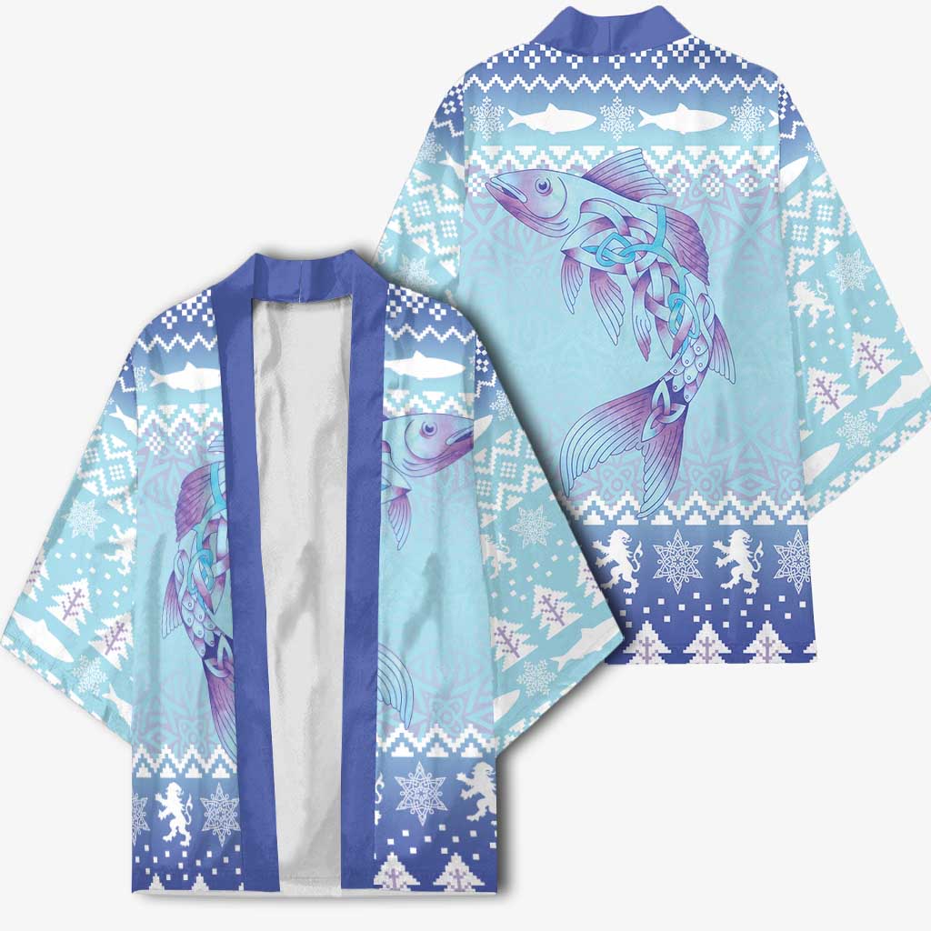 Cardiganshire Wales Christmas Kimono Ceredigion Herring Celtic Knot - Wonder Print Shop