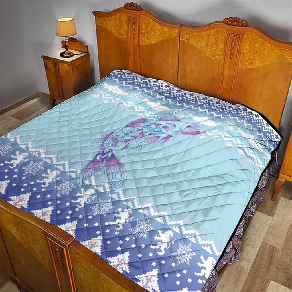 Cardiganshire Wales Christmas Quilt Ceredigion Herring Celtic Knot - Wonder Print Shop