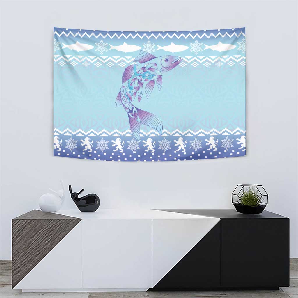 Cardiganshire Wales Christmas Tapestry Ceredigion Herring Celtic Knot - Wonder Print Shop