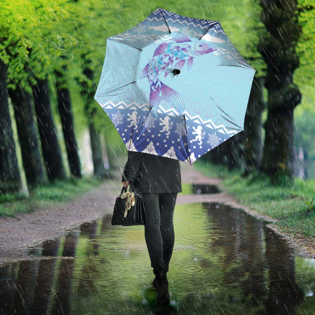 Cardiganshire Wales Christmas Umbrella Ceredigion Herring Celtic Knot - Wonder Print Shop