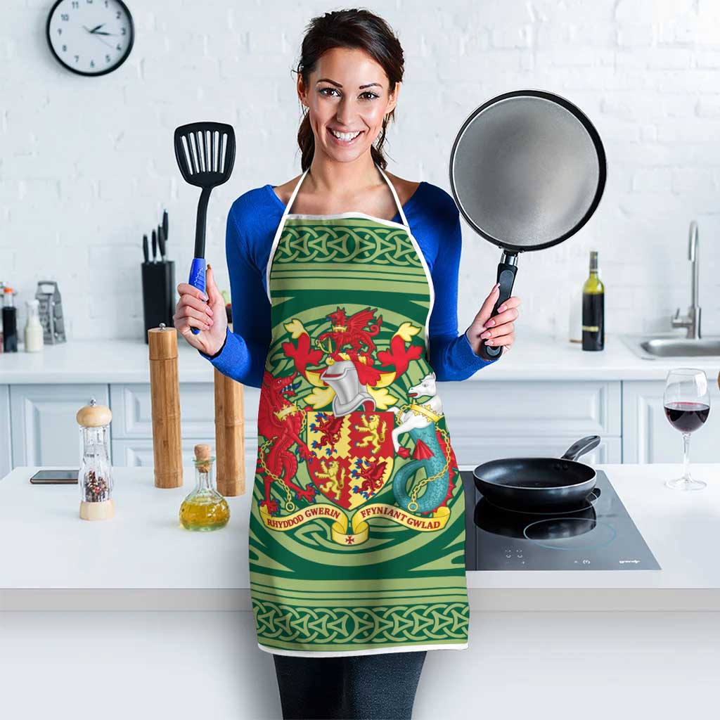 Personalized Carmarthenshire Wales Apron Map and Emblem Celtic Style - Wonder Print Shop