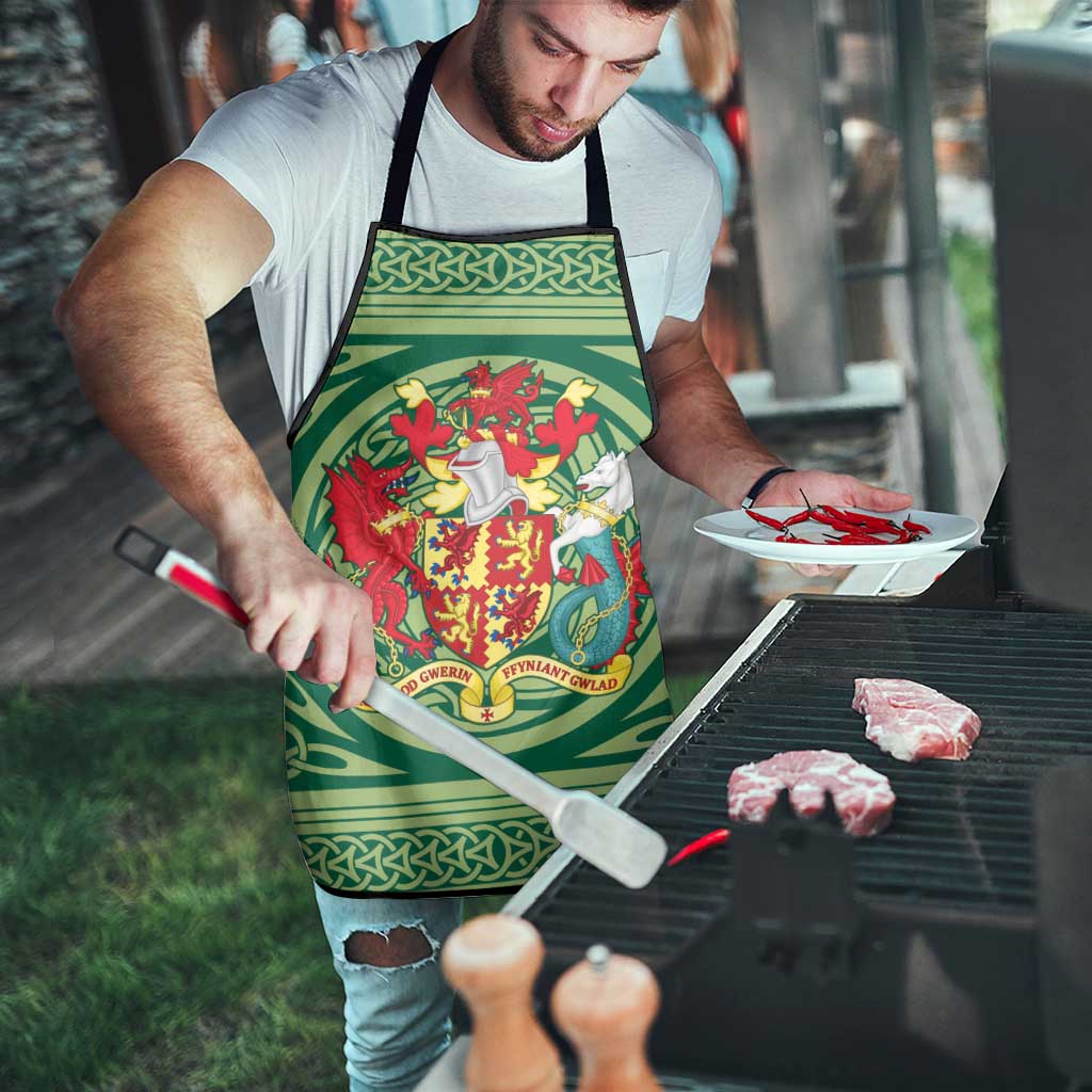 Personalized Carmarthenshire Wales Apron Map and Emblem Celtic Style - Wonder Print Shop