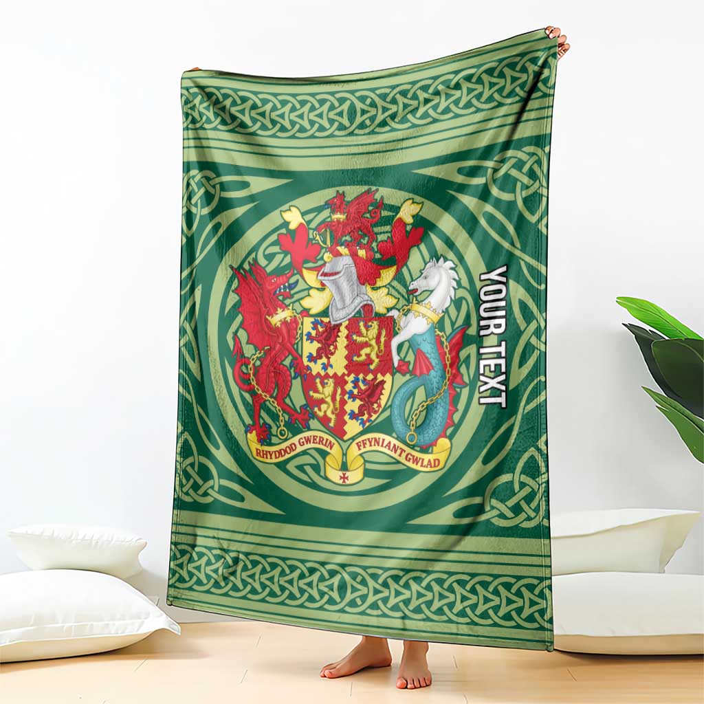 Personalized Carmarthenshire Wales Blanket Map and Emblem Celtic Style - Wonder Print Shop