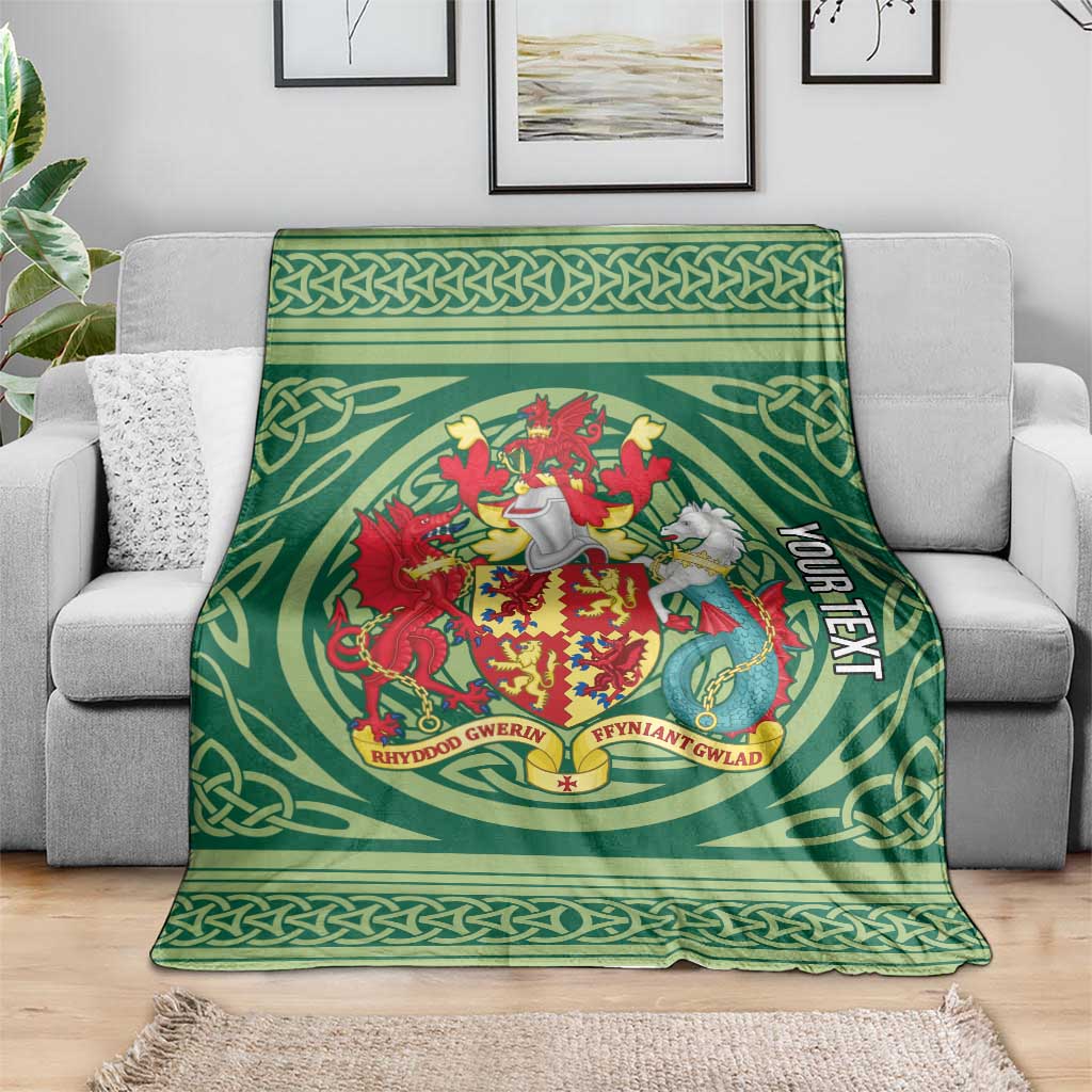 Personalized Carmarthenshire Wales Blanket Map and Emblem Celtic Style - Wonder Print Shop