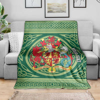 Personalized Carmarthenshire Wales Blanket Map and Emblem Celtic Style - Wonder Print Shop