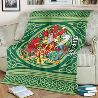 Personalized Carmarthenshire Wales Blanket Map and Emblem Celtic Style - Wonder Print Shop