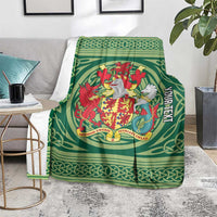 Personalized Carmarthenshire Wales Blanket Map and Emblem Celtic Style - Wonder Print Shop