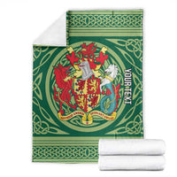 Personalized Carmarthenshire Wales Blanket Map and Emblem Celtic Style - Wonder Print Shop