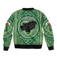 Personalized Carmarthenshire Wales Bomber Jacket Map and Emblem Celtic Style - Wonder Print Shop