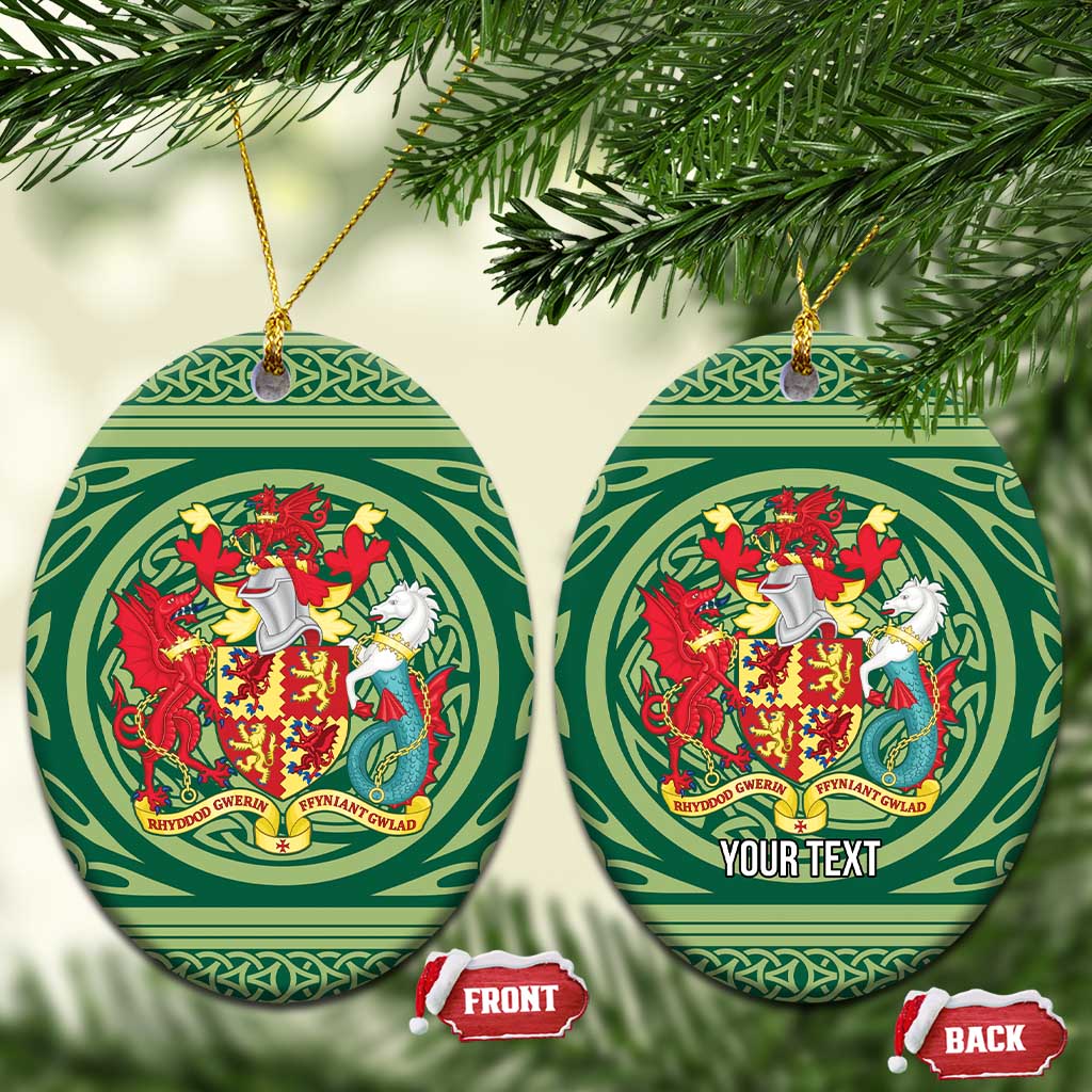 Personalized Carmarthenshire Wales Ceramic Ornament Map and Emblem Celtic Style - Wonder Print Shop