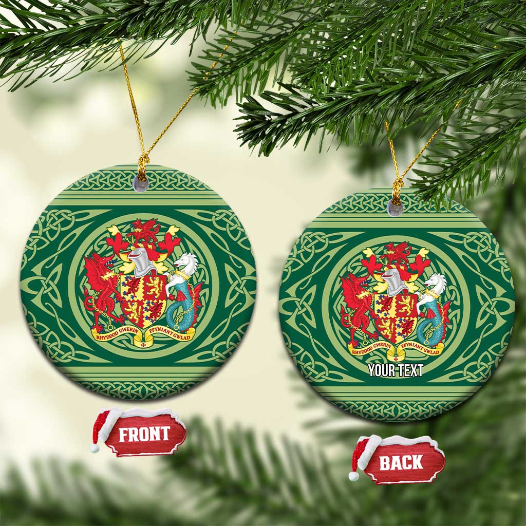 Personalized Carmarthenshire Wales Ceramic Ornament Map and Emblem Celtic Style - Wonder Print Shop