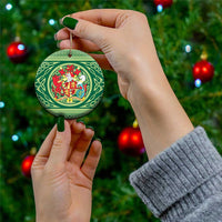 Personalized Carmarthenshire Wales Ceramic Ornament Map and Emblem Celtic Style - Wonder Print Shop