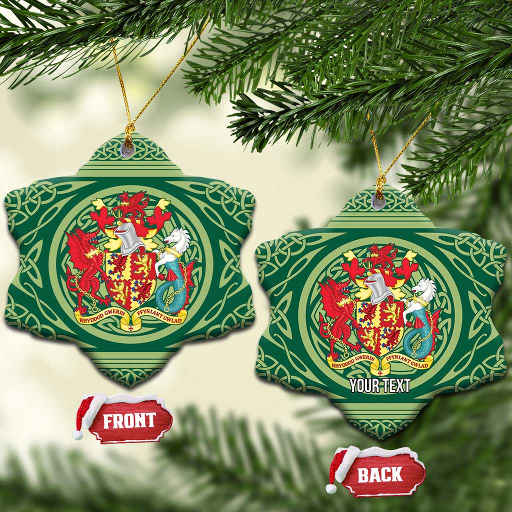Personalized Carmarthenshire Wales Ceramic Ornament Map and Emblem Celtic Style - Wonder Print Shop