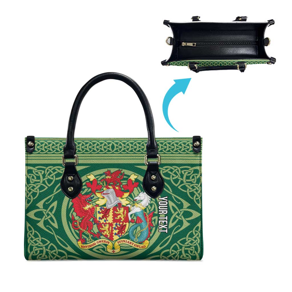 Personalized Carmarthenshire Wales Leather Bag Map and Emblem Celtic Style - Wonder Print Shop