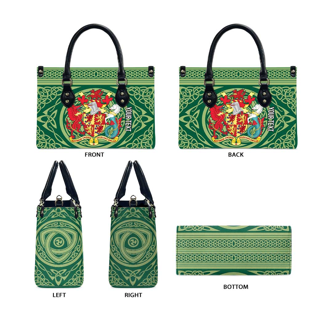Personalized Carmarthenshire Wales Leather Bag Map and Emblem Celtic Style - Wonder Print Shop