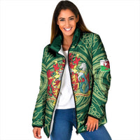 Personalized Carmarthenshire Wales Padded Jacket Map and Emblem Celtic Style - Wonder Print Shop