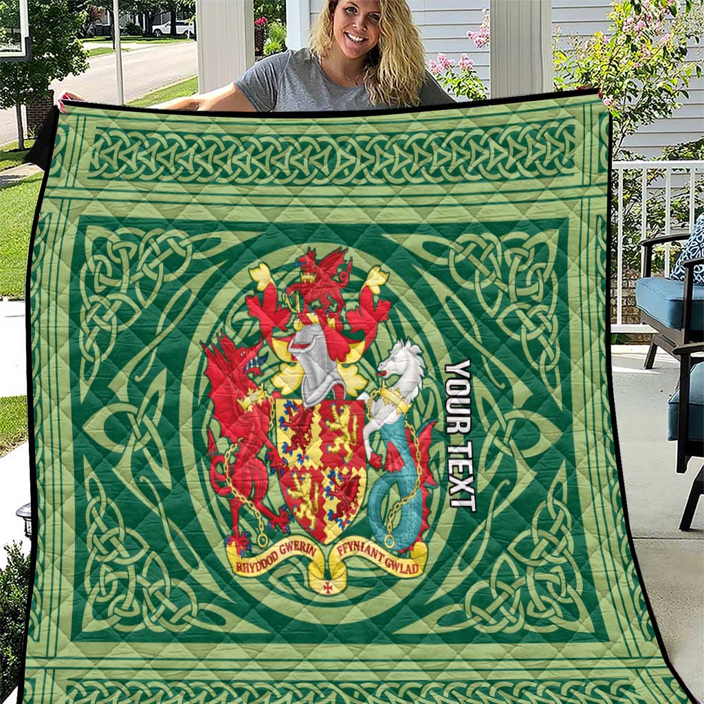 Personalized Carmarthenshire Wales Quilt Map and Emblem Celtic Style - Wonder Print Shop