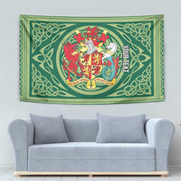 Personalized Carmarthenshire Wales Tapestry Map and Emblem Celtic Style - Wonder Print Shop