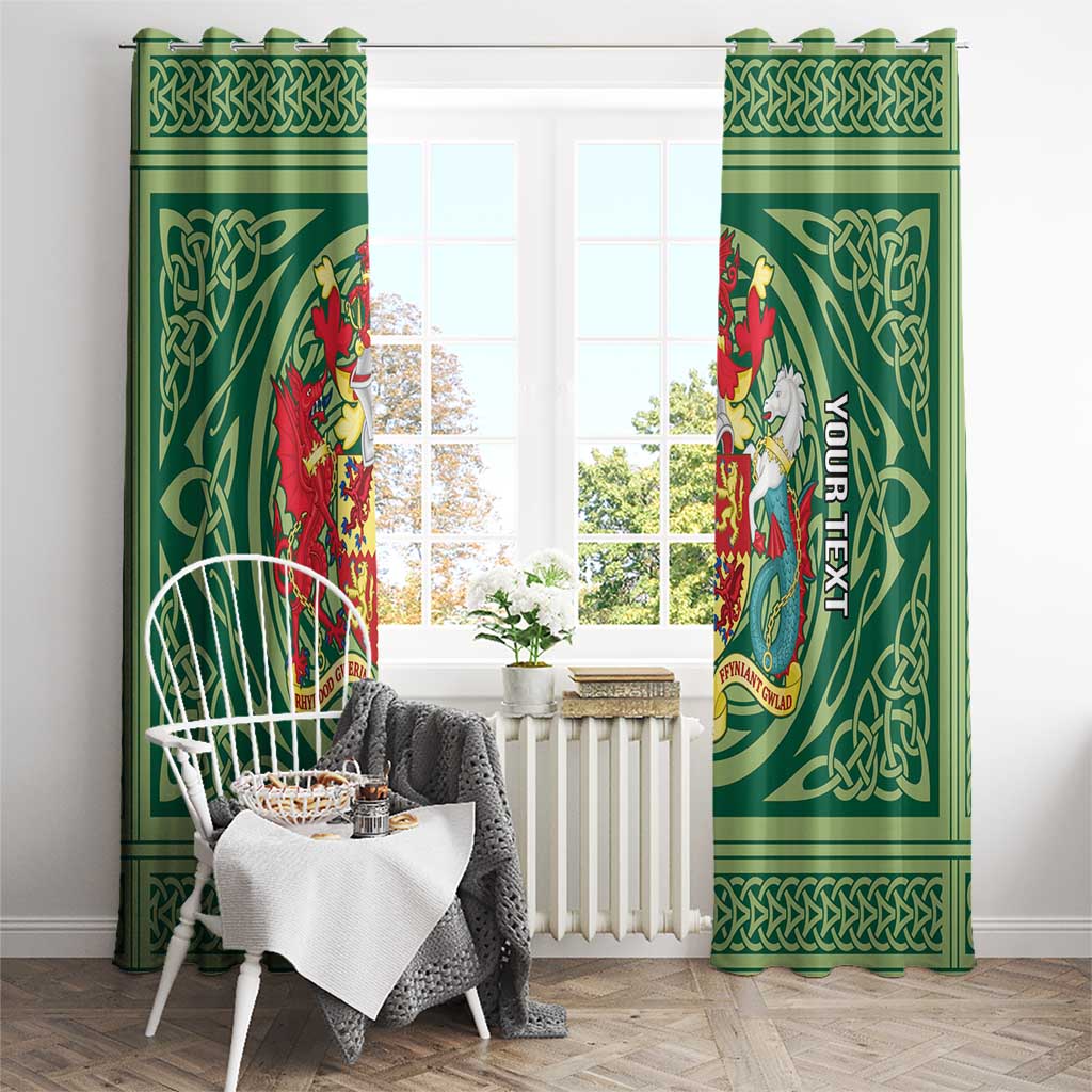 Personalized Carmarthenshire Wales Window Curtain Map and Emblem Celtic Style - Wonder Print Shop
