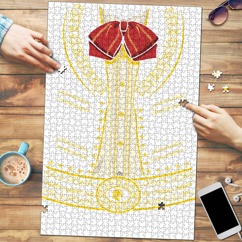 Mexican Mariachi Charro Suit Puzzle Dia de los Muertos Mexico Fiesta - White