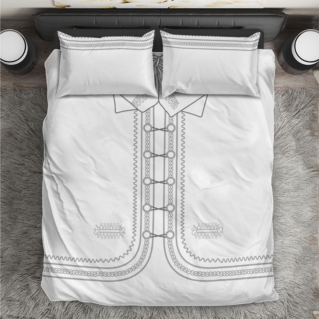 Mexican Mariachi Charro Suit Bedding Set Viva Mexico Dia de los Muertos  - White