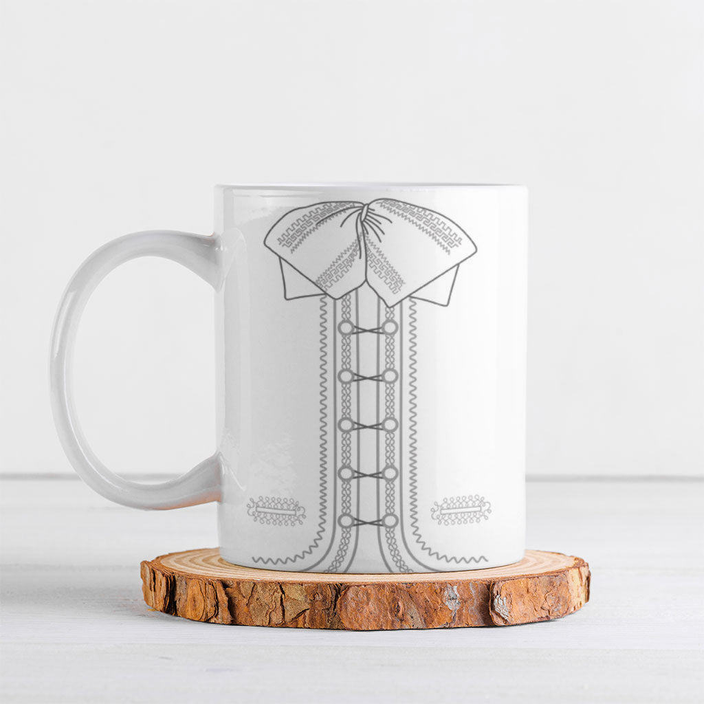 Mexican Mariachi Charro Suit Ceramic Mug Viva Mexico Dia de los Muertos  - White
