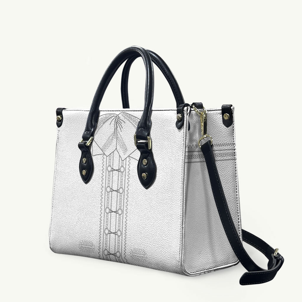 Mexican Mariachi Charro Suit Leather Bag Viva Mexico Dia de los Muertos  - White