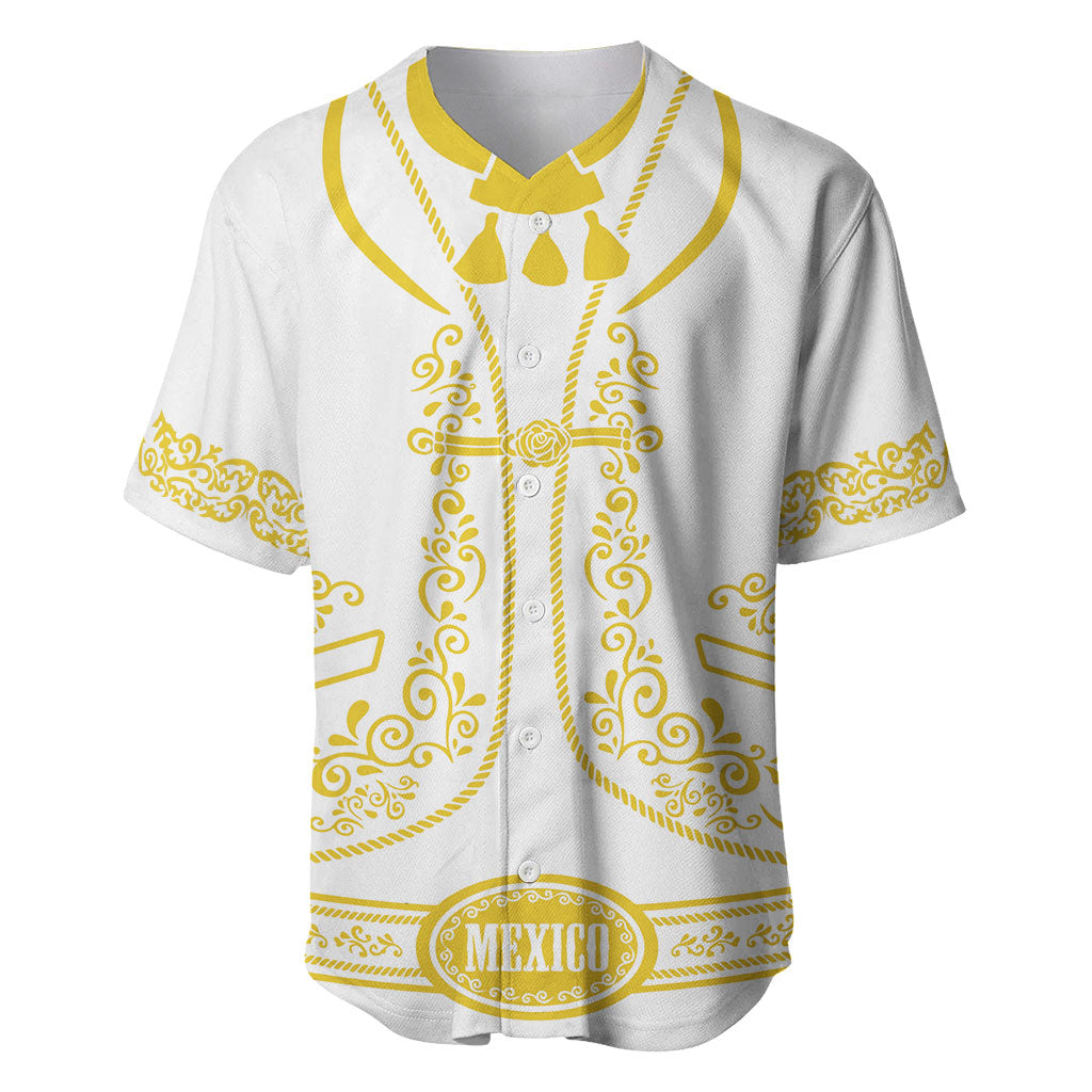 Mexican Mariachi Charro Suit Baseball Jersey Dia de los Muertos Mexico Festival  - White