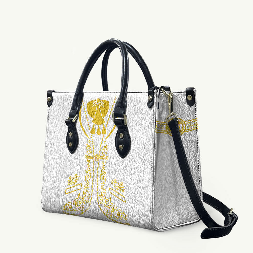Mexican Mariachi Charro Suit Leather Bag Dia de los Muertos Mexico Festival  - White