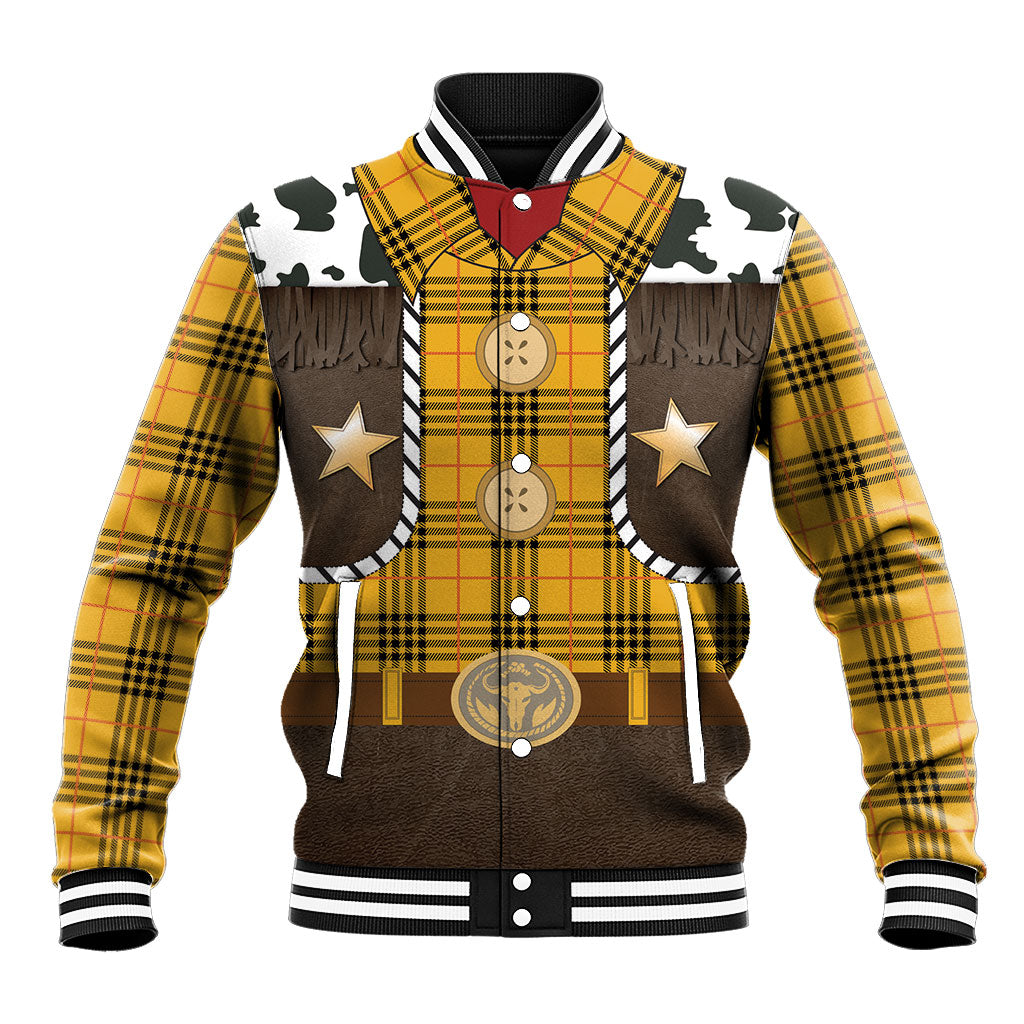 Western Cowboy Tartan Costume Baseball Jacket Cow Print Plaid Rodeo