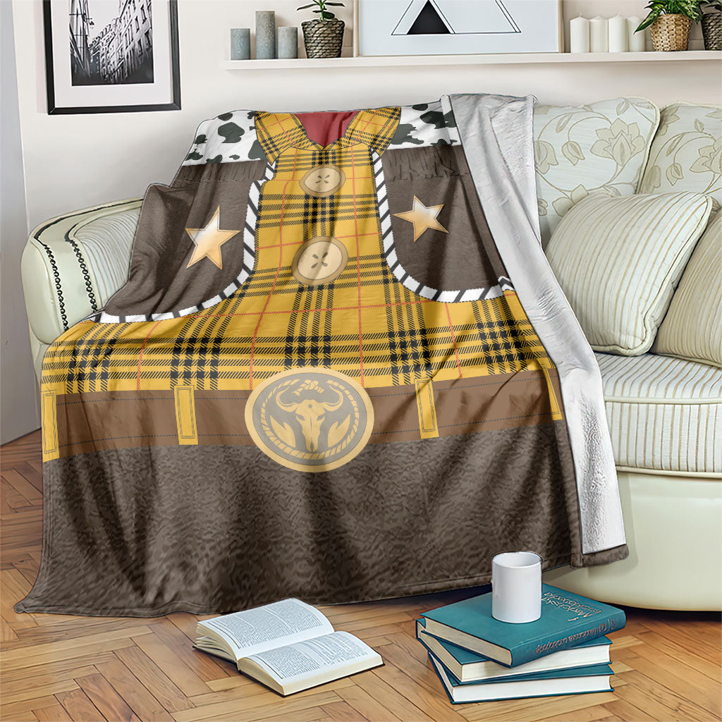 Western Cowboy Tartan Costume Blanket Cow Print Plaid Rodeo