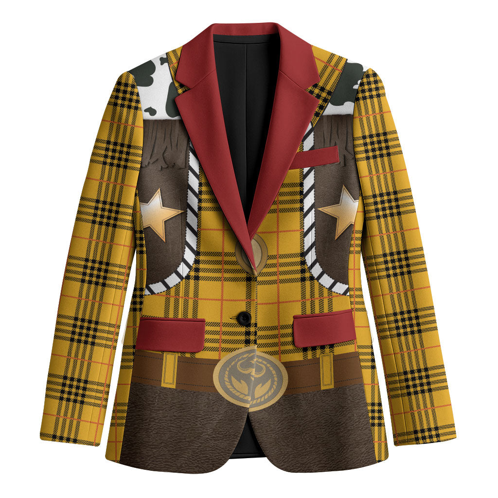 Western Cowboy Tartan Costume Blazer Cow Print Plaid Rodeo