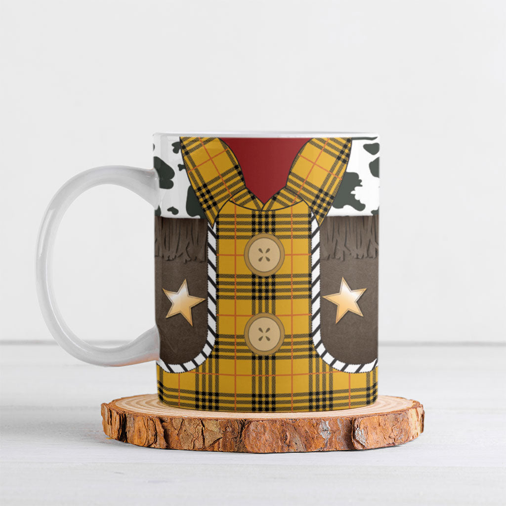 Western Cowboy Tartan Costume Ceramic Mug Cow Print Plaid Rodeo