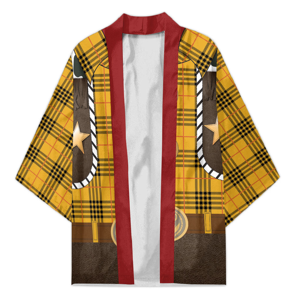 Western Cowboy Tartan Costume Kimono Cow Print Plaid Rodeo