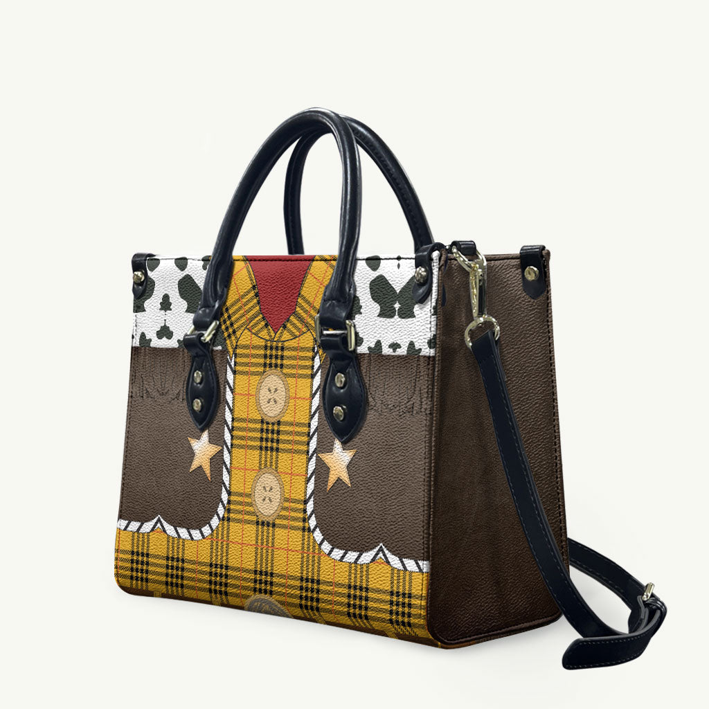 Western Cowboy Tartan Costume Leather Bag Cow Print Plaid Rodeo