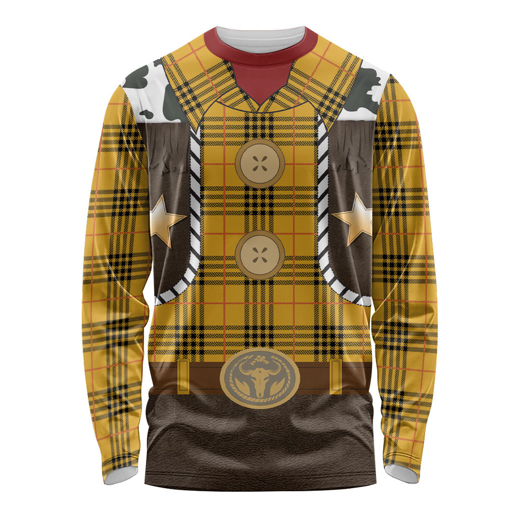 Western Cowboy Tartan Costume Long Sleeve Shirt Cow Print Plaid Rodeo