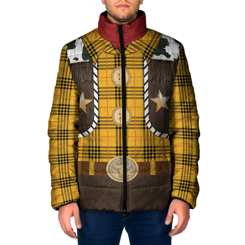 Western Cowboy Tartan Costume Padded Jacket Cow Print Plaid Rodeo