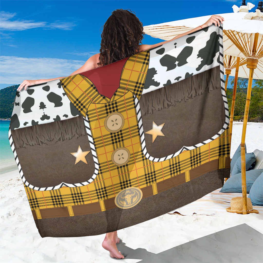 Western Cowboy Tartan Costume Sarong Cow Print Plaid Rodeo