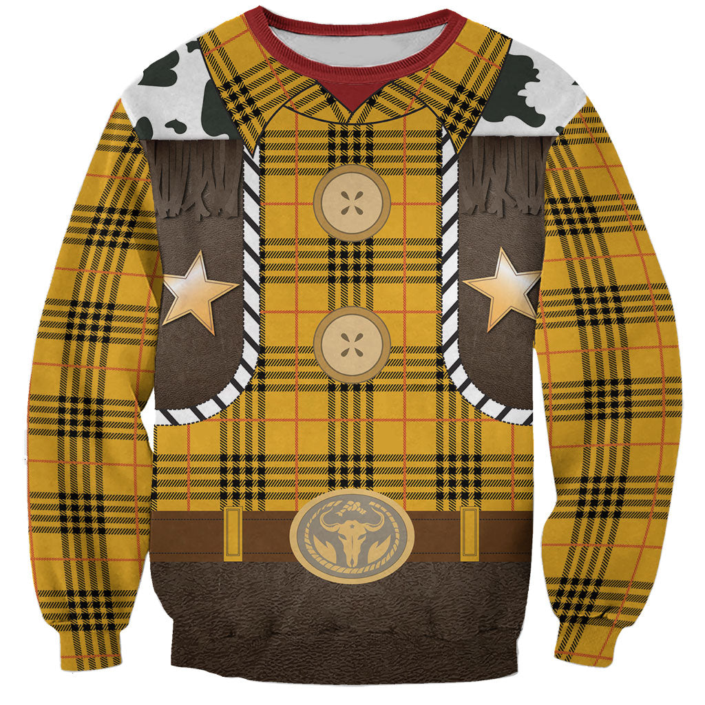 Western Cowboy Tartan Costume Sweatshirt Cow Print Plaid Rodeo