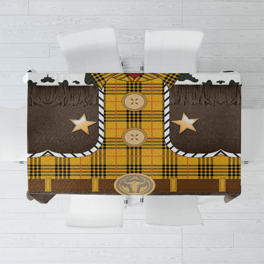 Western Cowboy Tartan Costume Tablecloth Cow Print Plaid Rodeo