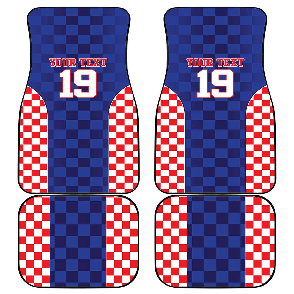 Custom Croatia National Heritage Car Mats Blue Checkered Croatian Pride - Wonder Print Shop