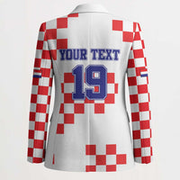Custom Croatia National Heritage Blazer Red and White Checkerboard Design - Wonder Print Shop