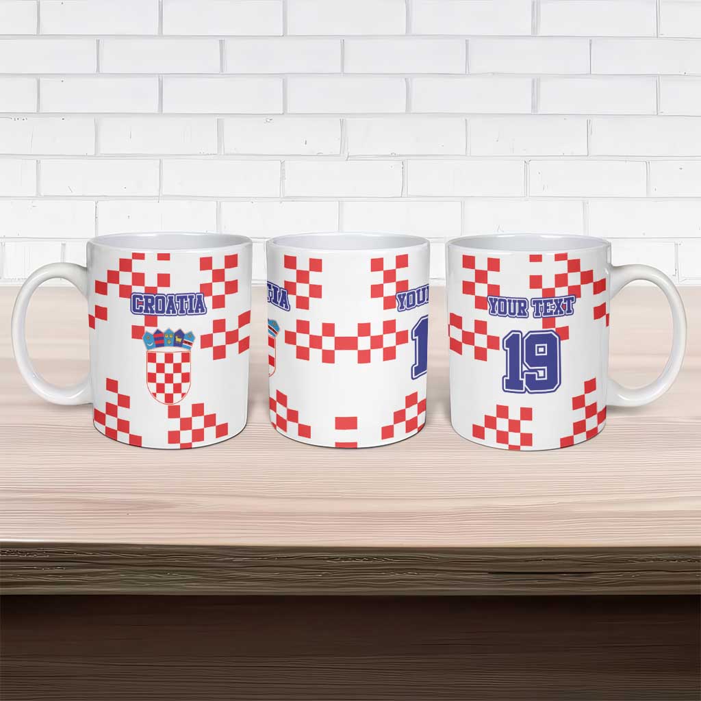 Custom Croatia National Heritage Ceramic Mug Red and White Checkerboard Design - Wonder Print Shop
