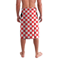 Custom Croatia National Heritage Lavalava Red and White Checkerboard Design - Wonder Print Shop