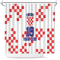 Custom Croatia National Heritage Shower Curtain Red and White Checkerboard Design - Wonder Print Shop