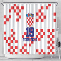 Custom Croatia National Heritage Shower Curtain Red and White Checkerboard Design - Wonder Print Shop