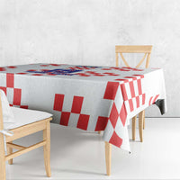 Custom Croatia National Heritage Tablecloth Red and White Checkerboard Design - Wonder Print Shop