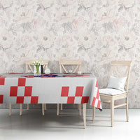 Custom Croatia National Heritage Tablecloth Red and White Checkerboard Design - Wonder Print Shop