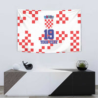 Custom Croatia National Heritage Tapestry Red and White Checkerboard Design - Wonder Print Shop