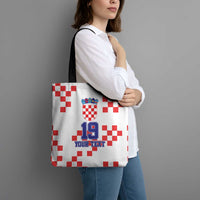 Custom Croatia National Heritage Tote Bag Red and White Checkerboard Design - Wonder Print Shop